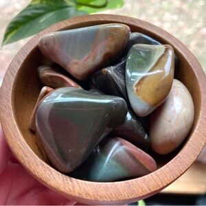 One Polychrome Jasper Crystal Tumbled Stone